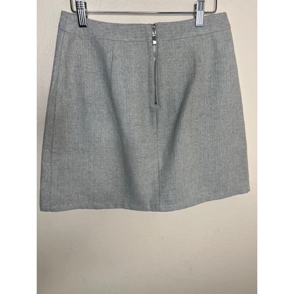 Julie Brown Gray Silver Holiday Pleated Wool Blend Skirt 4 - Picture 5 of 10